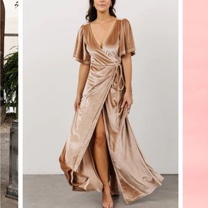 Velvet Wrap Maxi Dress